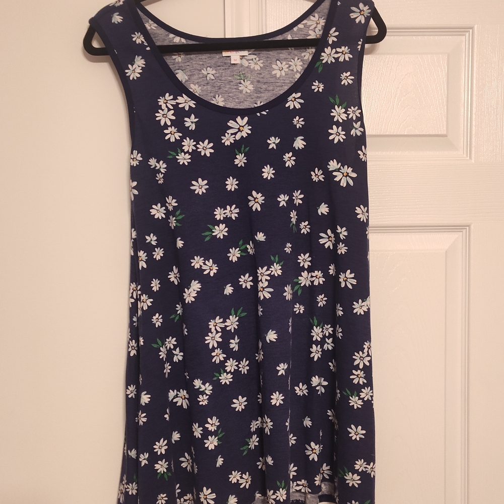 LuLaRoe Navy Blue Floral Tank Top. Size Medium.